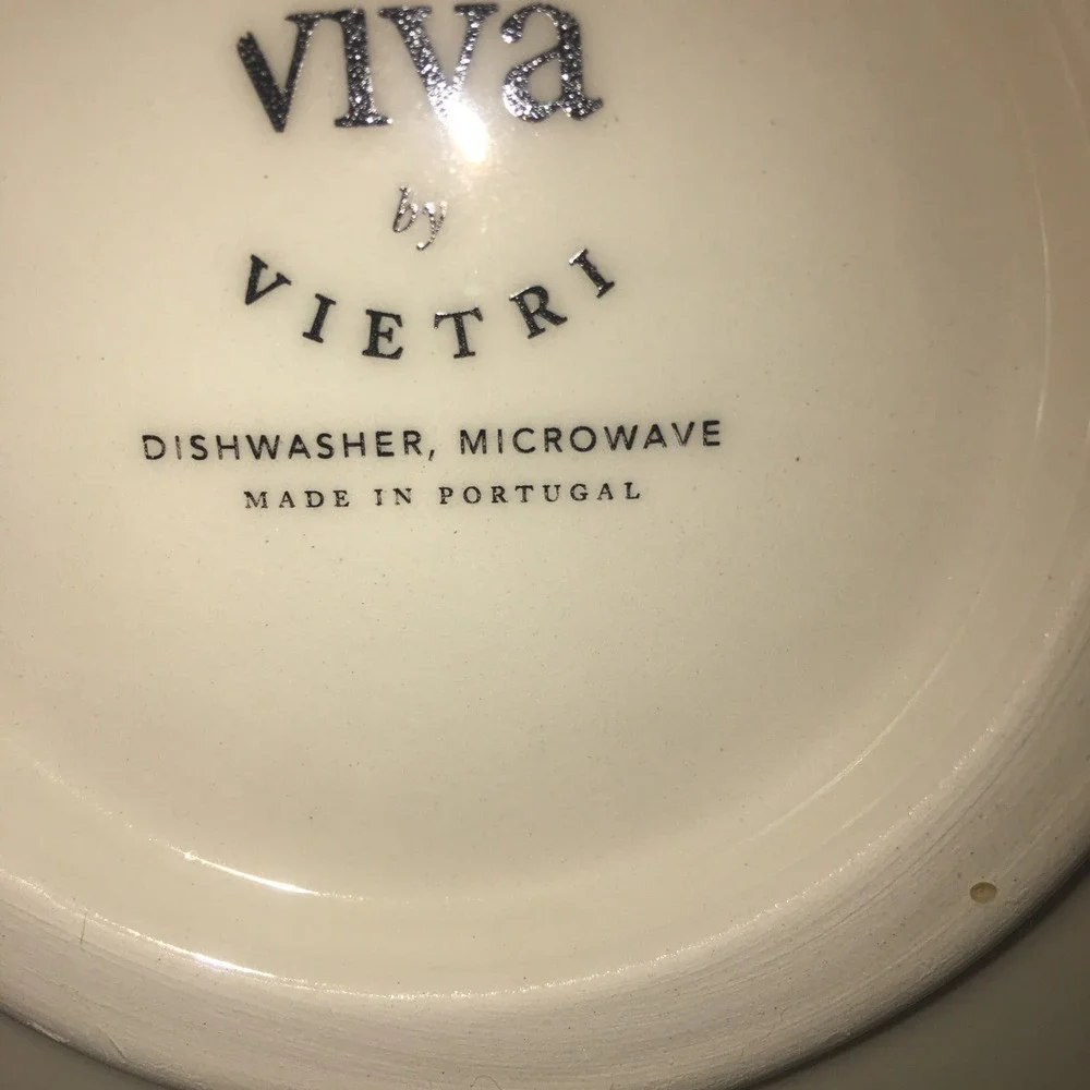 Viva by Vietri Moda Blue Faces Round‎ Platter 12